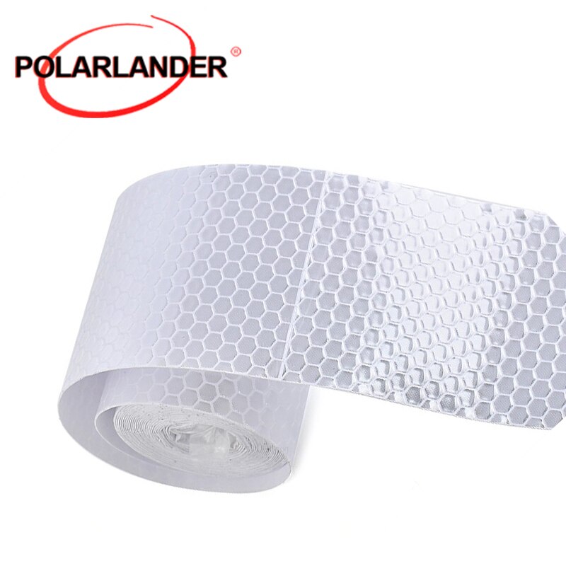 Pegatinas de cinta de advertencia para coche, Material reflectante de seguridad y protección, resistencia al agua, rollo de película, color blanco plateado, 5CM x 3M, 1 unidad