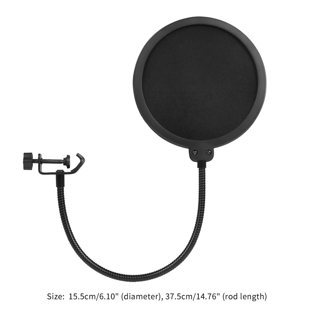 Voorruit Microfoon Pop Filter Duurzame Metalen Plastic Klapband Kap Dubbele Lagen Masker Voor Zingen Mic Accessoires