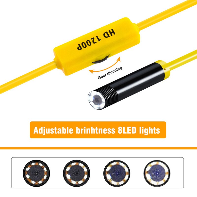 1200P Wireless Inspection Camera 2.0 MP HD Borescope Camera Waterproof Tube Snake Camera with 8 LED Lights for IOS Android PC