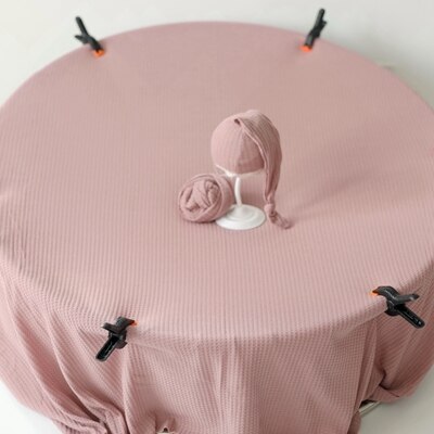 Deken voor baby, newborn fotografie rekwisieten, baby wikkeldoek, baby beddengoed, wieglakens, achtergrond voor foto's, baby hoofdband, elastische wafel: Roze