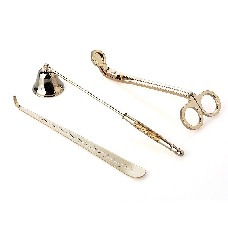 Ensemble d'accessoires bougies de luxe | Ensemble 3 pièces/ensemble outil d'extincteur à bougies, kit de trempage tondeuse de décoration de maison pour fête et mariage: A1