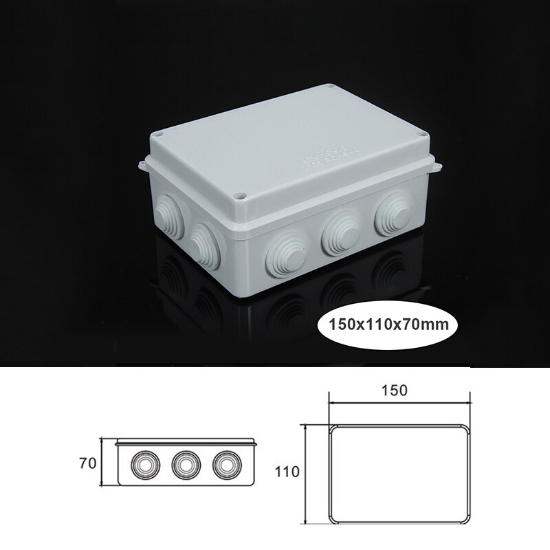 ABS Plastic IP65 Waterproof Junction Box DIY Outdoor Electrical Connection Box Cable Branch Box 200x100x70mm: 150mmx110mmx70mm