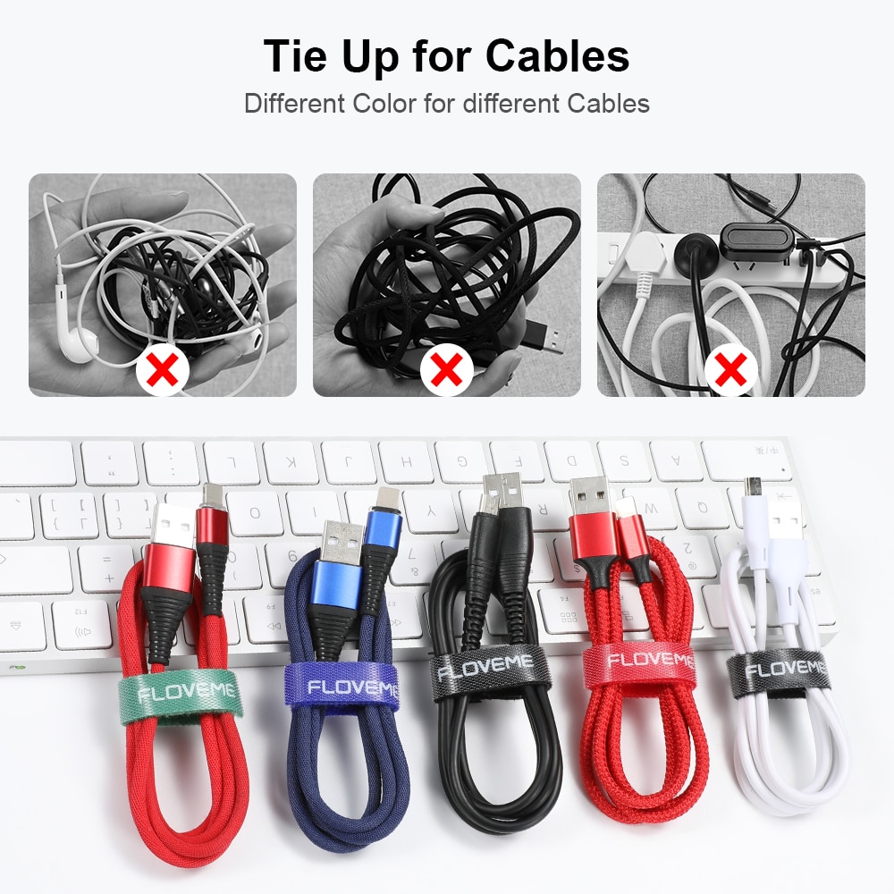 FLOVEME organizer do kabli drutu Winder uchwyt słuchawki mysz przewód klip Protector USB kabel zarządzania dla iPhone kabel Micro USB typu C