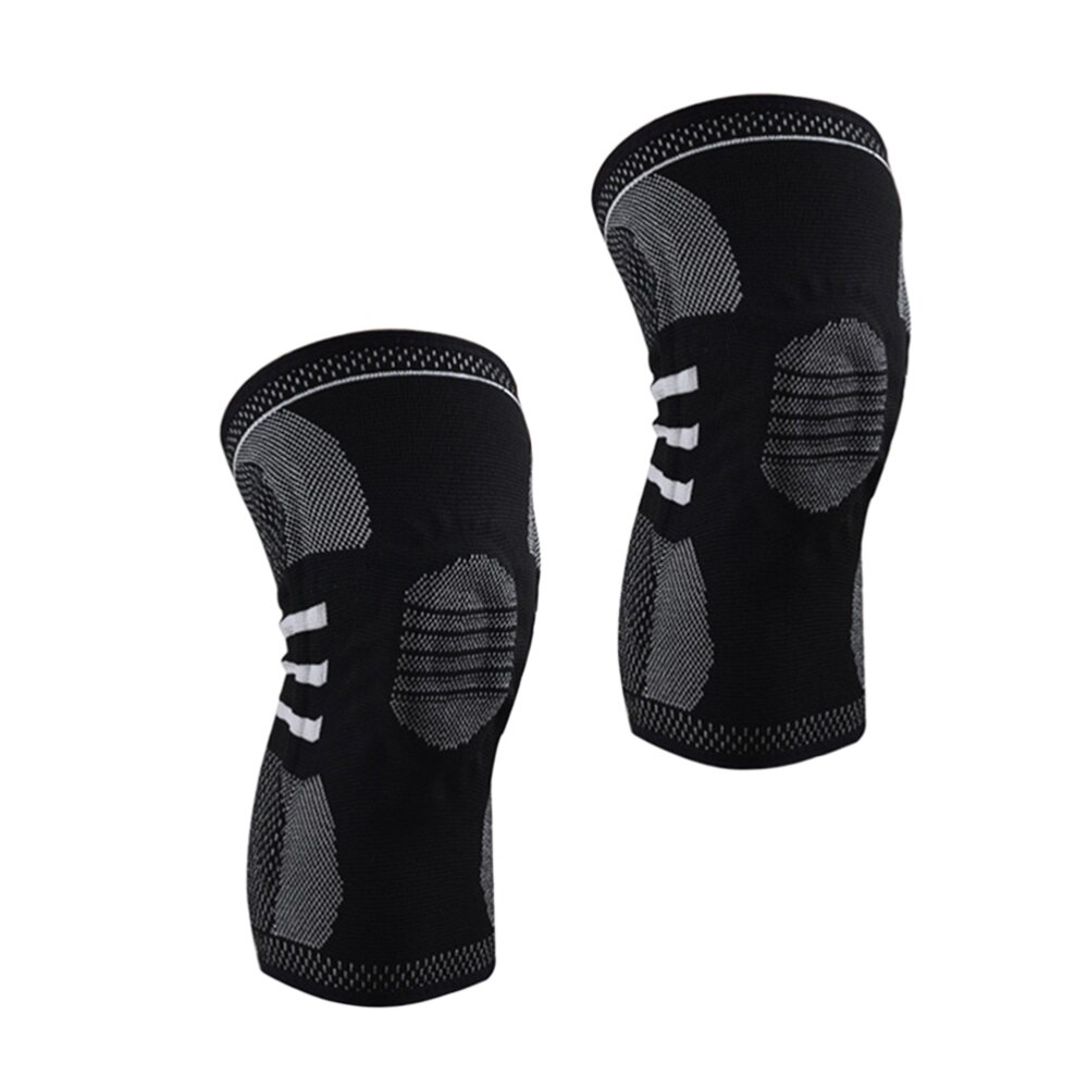 Enkele Fitness Hardlopen Fietsen Knie Ondersteuning Braces Elastische Nylon Sport Knie Pad Sleeve-Sized M (Grijs)