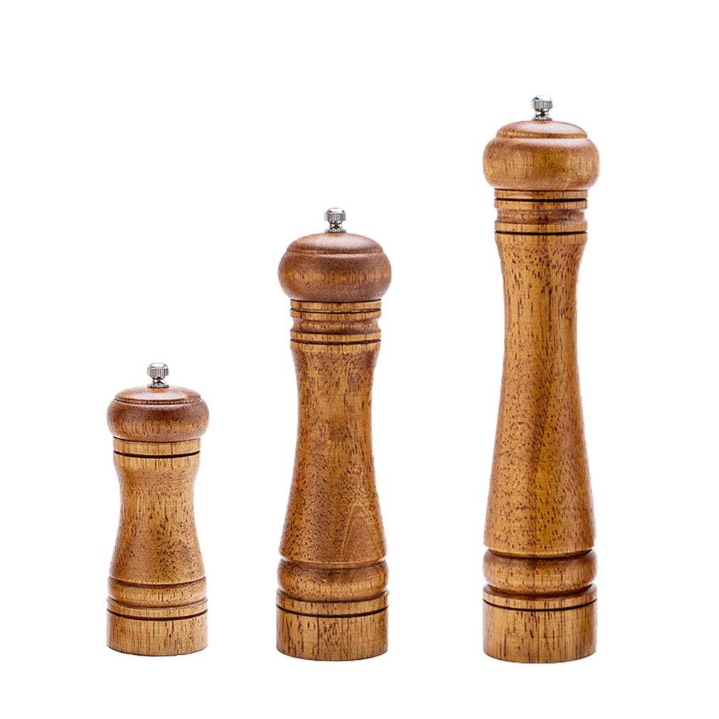 5/8/10Inch Manual Pepper Grinder Oak Wood Salt And Pepper Mill Multi-purpose Cruet Kitchen Tool Salt Grinder
