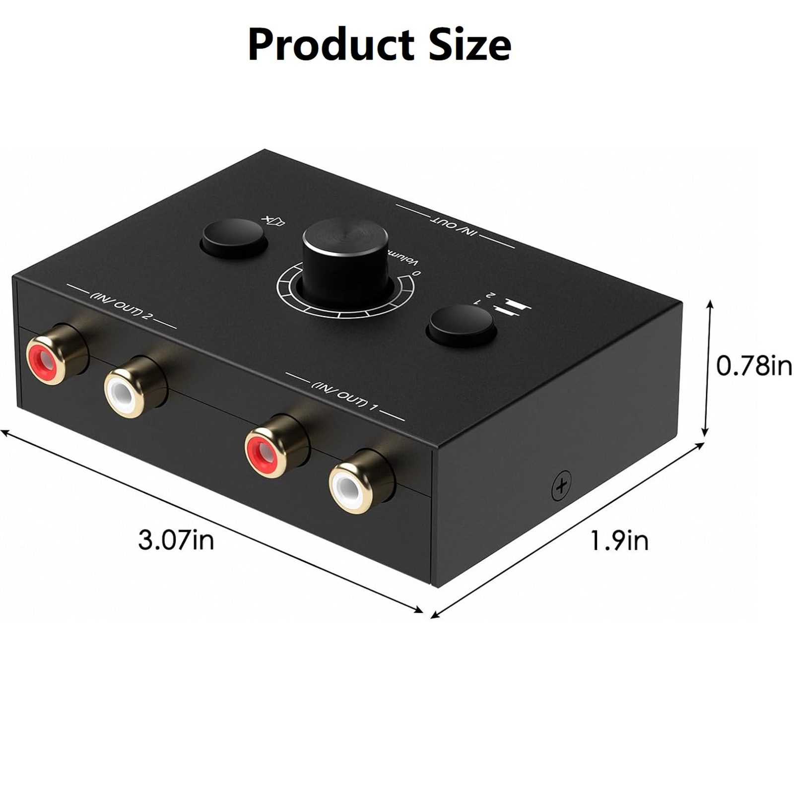 Conmutador bidireccional de Audio estéreo RCA, 2X1/1X2, con botón de silencio, interruptor de Audio estéreo L / R portátil, divisor de Audio