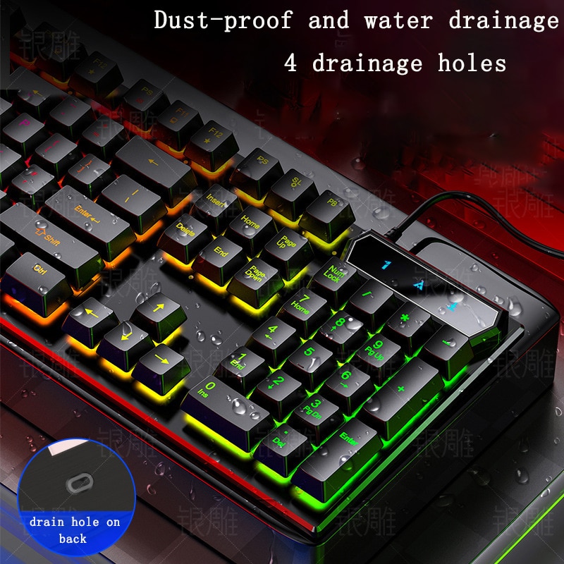 Wired Gamer Keyboard USB Connection Mechanical feel Keyboards Mixed Swich Backlight Gaming Keyboard 104 Keycaps for laptop PC