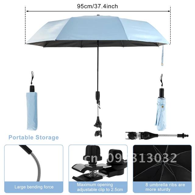Soleil plage extérieur ombre parapluie Anti-Uv parapluie Camping plage avec pluie Protection solaire pince Parasol chaise équipement parapluie: Bourgogne