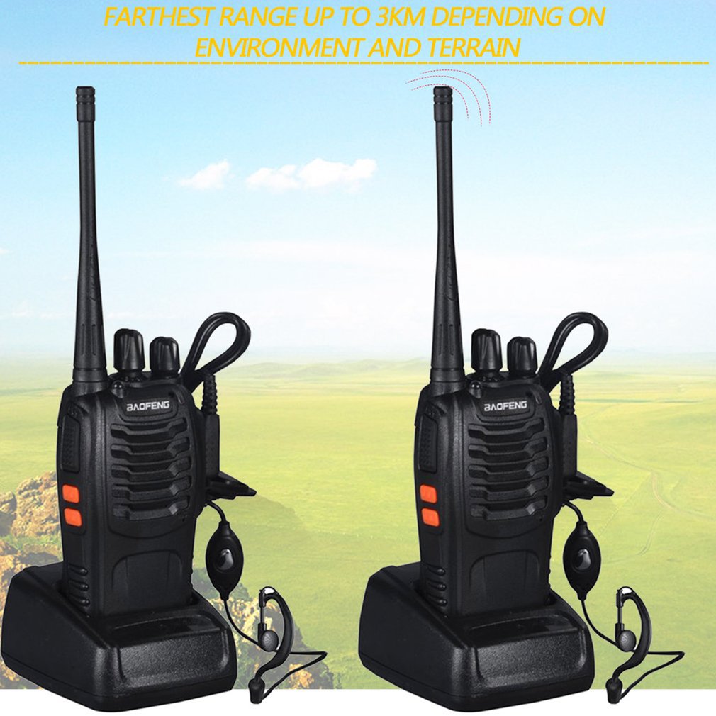 2 個baofeng BF-888Sトランシーバー 5 ワット双方向ラジオポータブルcbラジオuhf 400-520mhz comunicador送信機トランシーバ