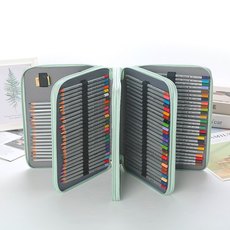 200 Slot Etui School Penal Voor Meisje Jongen Pencilcase Grote Capaciteit Pen Box Briefpapier Tas Kit Grote Pencilfolder Pouch gaten