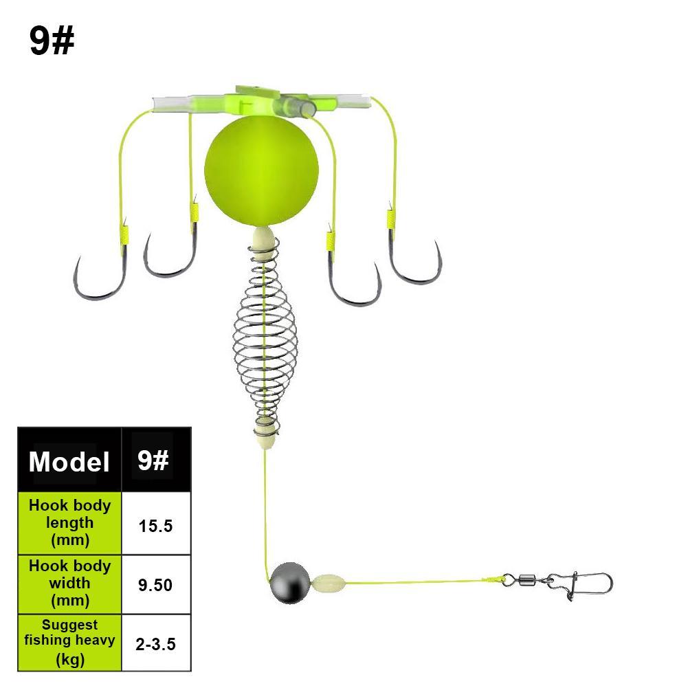 String Hook Fishing Bait Cage Four Hook Carbon Steel Line Group Feeder Sinker Float Fishing Spring Bait Cage Accessories: Burgundy