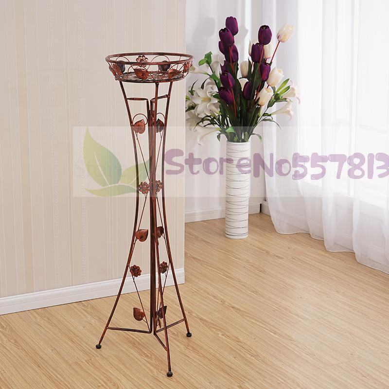 Support de fleurs vertes en fer forgé à une seule couche, pot d'orchidées suspendu d'intérieur pour balcon européen: Height 118cm 9