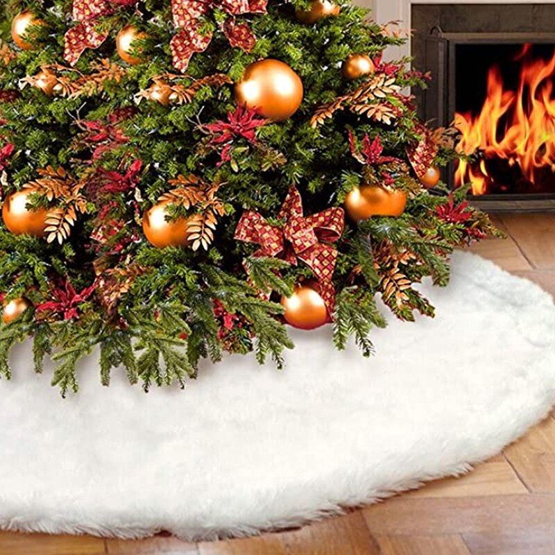 Kerstboom Rokken Faux Fur Kerstboom Voet Tapijt Xmas Boom Rok Mat Onder De Boom Kerstversiering Home Party: Style 4 / dia50