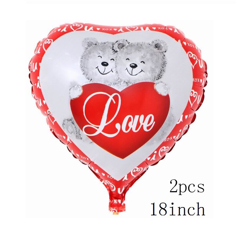 100x76cm Double Bear Hug Heart Balloons Foil Cartoon Bear I Love You Wedding Valentine's Day Event Party Balloon Decoration