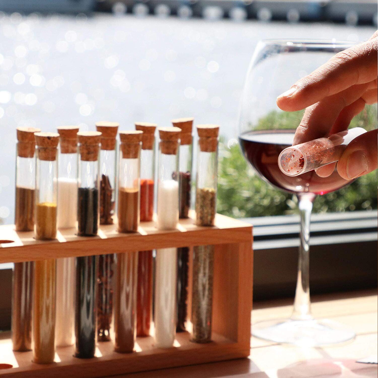 Kitchen Tools Round Spice Bottles Wooden Spice Tubes 8 pieces 12 pieces Kitchen Sets Accessories For Scuba Cork Salt Caller