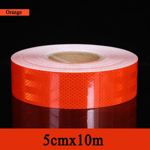 5Cm X 10M/Roll Reflecterende Tape Reflector Sticker Veiligheid Waarschuwing Mark Decal Voor Auto Accessoires: 5cmx10m orange