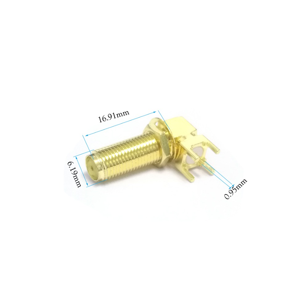 1 st SMA Vrouwelijke Jack moer RF Coax Modem Converter Connector PCB Kabel Haaks Verguld