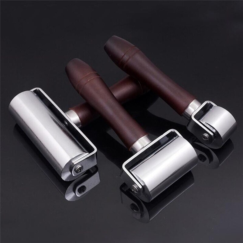 Hand Roller Staal Platte Druk Roller Diy Leer Lege Ondersteuning Apparaat Degelrol Wiellager Lederen Gereedschap