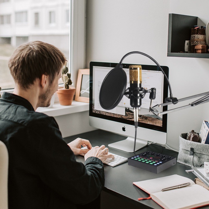 Live Geluidskaart Set Bm800 Arm Gelede Microfoon PC Brazilië Consumentenelektronica USB Condensador Microfoon Professionnel