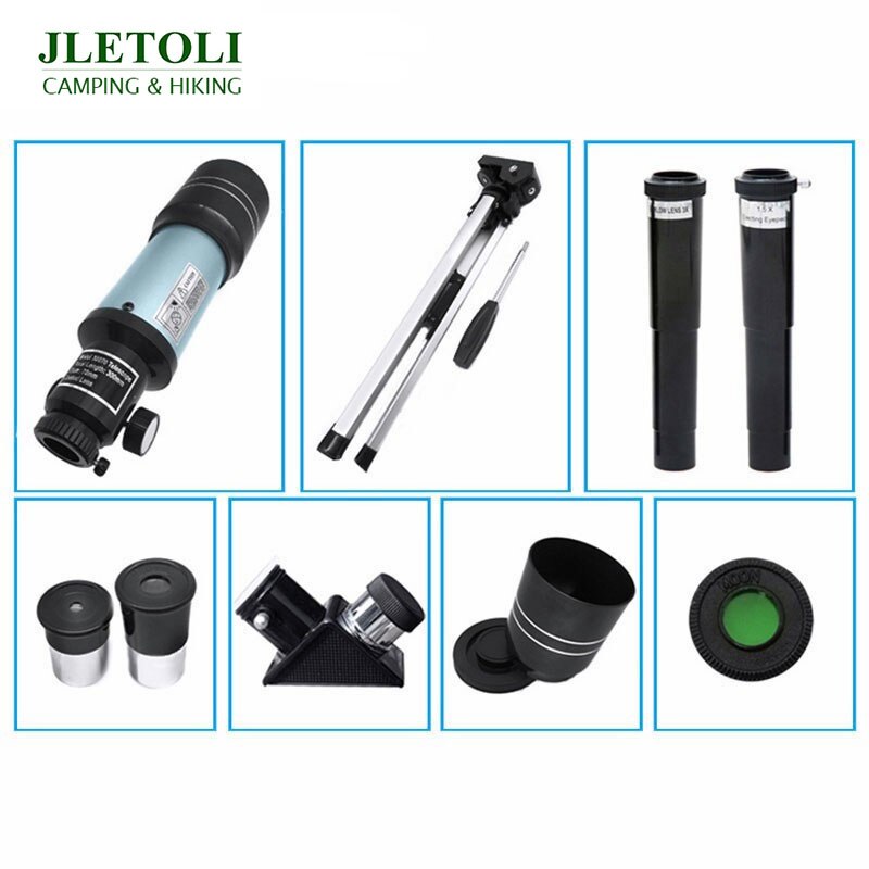 Jletoli 150x nybegynnernivå teleskop astronomisk nattsyn monokulært teleskop med stativ observerbar måne