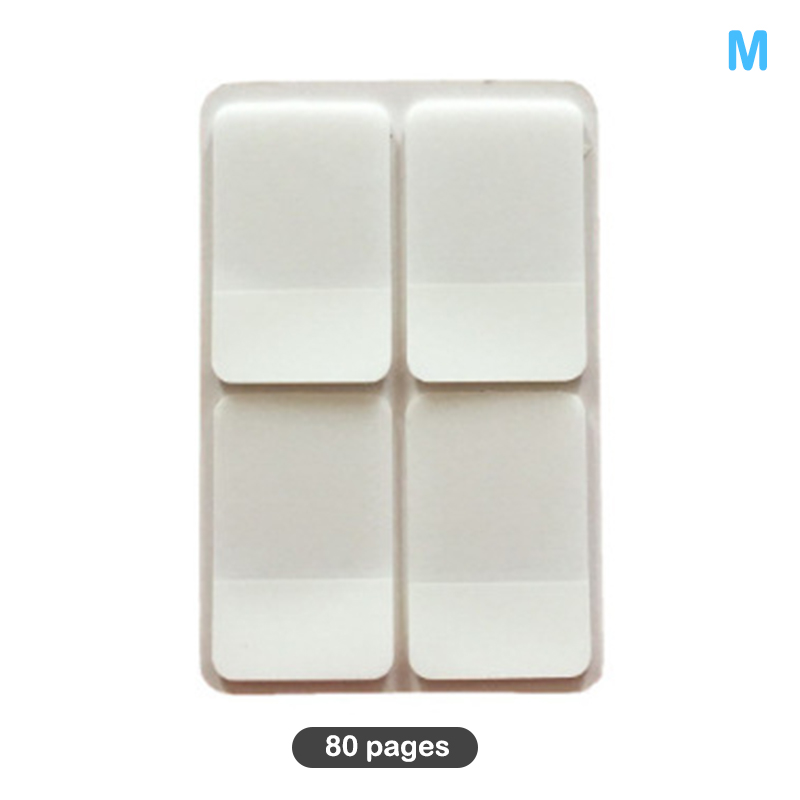 ! 80/160 Pages Frosted Simple Pure White Index Stickers Transparent Label Stickers DIY Sticky Notes Office School Supplies: Blue