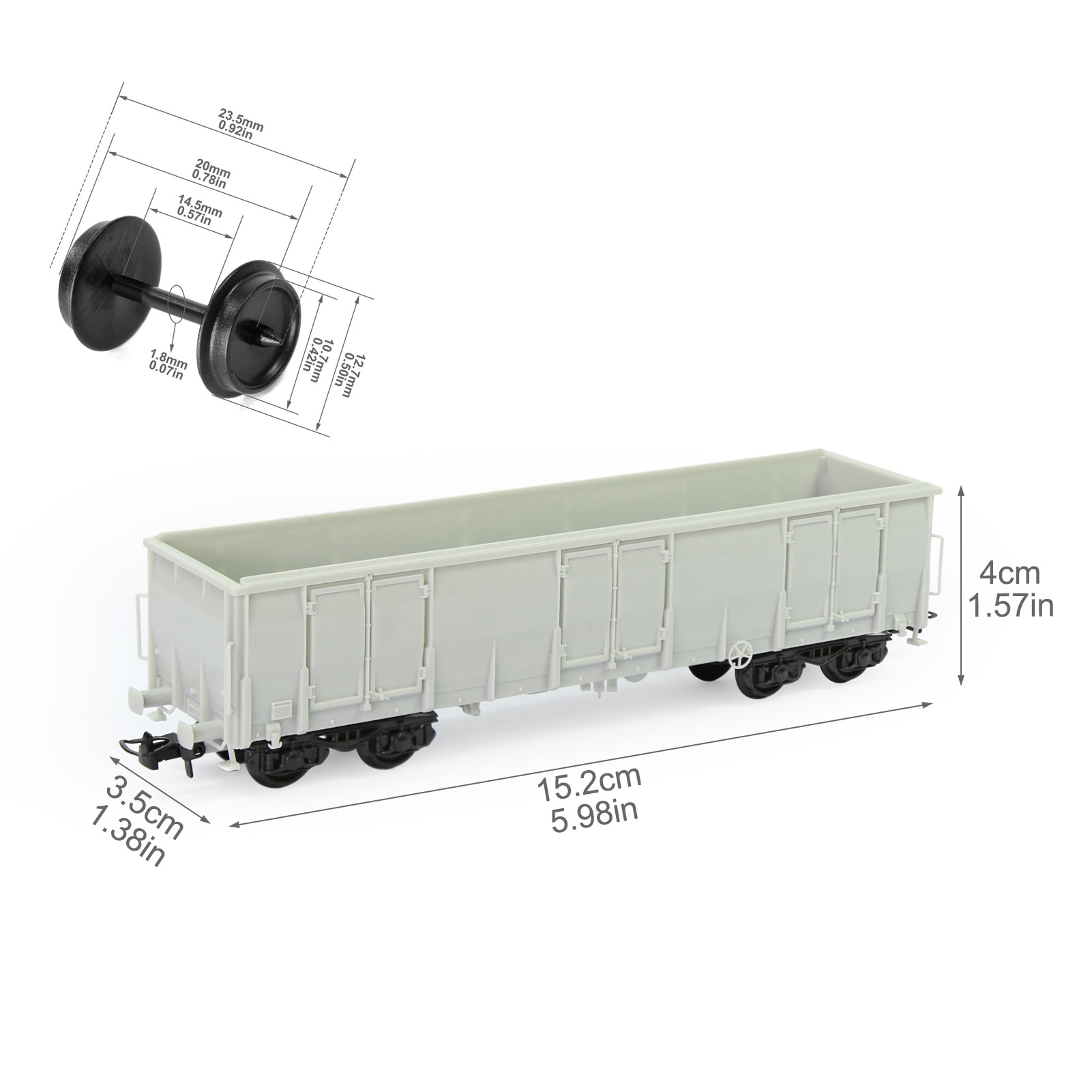 Evemodel 1Pc Ho Schaal 1:87 Blanco Niet-Geassembleerde High-Side Gondel Auto Model Spoorwagen C8742jj