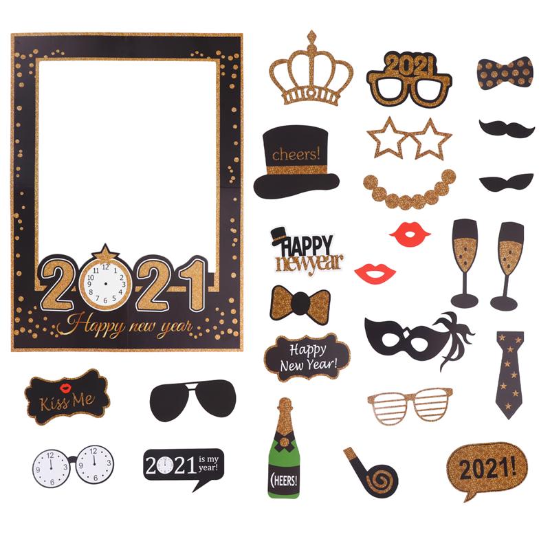 Year Party Photo Props Handheld Photo Frame Party Decorations