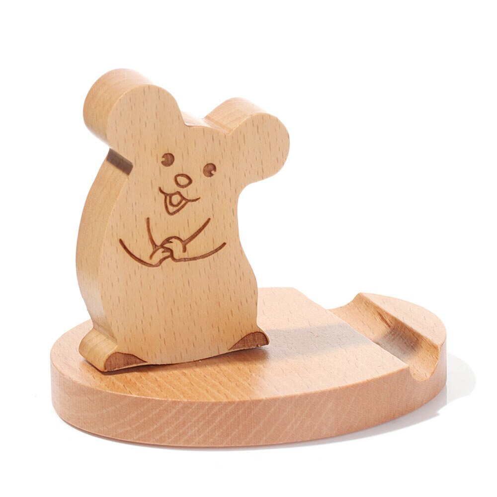 Solid Wood Animal Bracket Phone Holder Desk Stand Foldable Desk Holder Stand Car Home Mount Bracket: 13