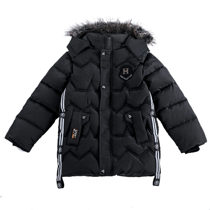 Vestes d'hiver chaudes pour garçons de 12 à 13 ans, costumes d'hiver à capuche pour adolescents, vêtements d'extérieur doublés chauds,