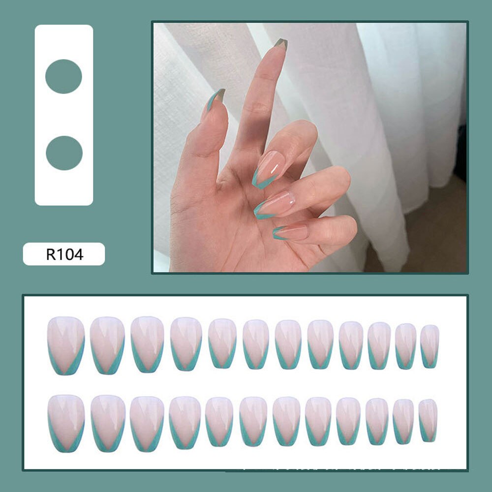 Patch de manucure imperméable pour faux ongles, détachable, peut retirer le patch de manucure fini: R-24