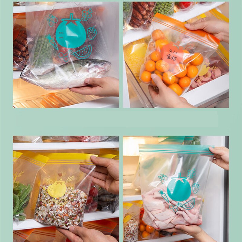 Eco Friendly Reusable PE Ziplock Bag Freezer Food Storage Bag Fresh Shut Saran Wrap Plastic Bags Leakproof Top Kitchen Organizer