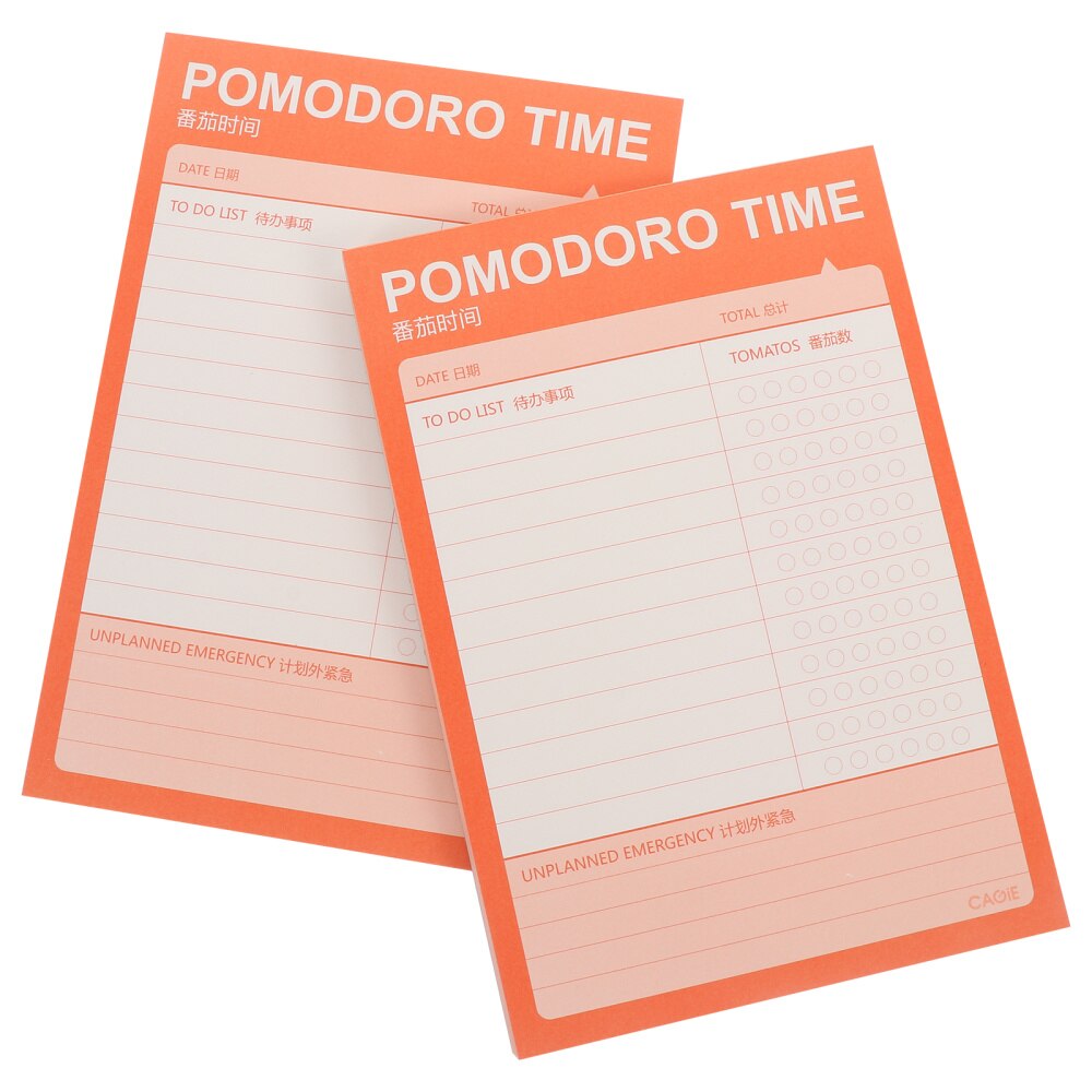 2 uds diario para hacer lista cuaderno de planificadores práctica Bloc de notas lista de compras: Orange