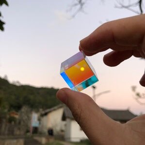 BK7/H-K9L 25*25*25Mm Optische Wetenschap Popularisering Voor Cube Experiment Projector Met Kleur Combinatie Prism