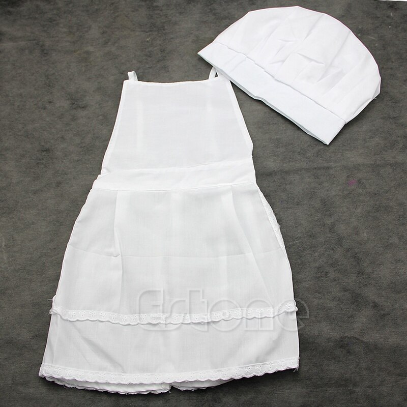 KLV – Costume de cuisinier blanc mignon, accessoire de photographie pour enfant, tablier de chapeau pour garçons, uniforme de serveuse de Restaurant: Default Title