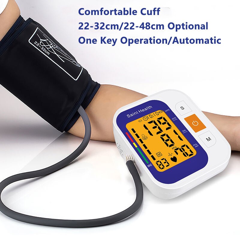 Sphygmomanomètres de soins de santé à domicile moniteur de pression artérielle de bras supérieur numérique tonomètre automatique de compteur de battement cardiaque