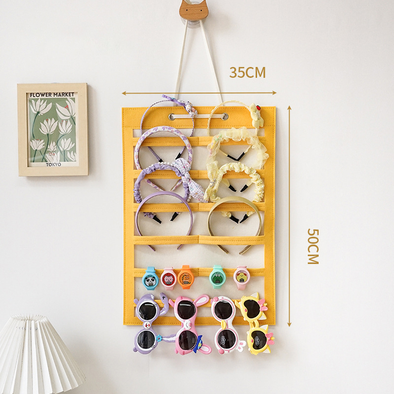 Organizador de lazos para el cabello de gran capacidad, soporte para la diadema, colgador de almacenamiento de Clip para el cabello colgante de pared, ahorro de espacio, decoración de la pared de la habitación de las niñas: Gris