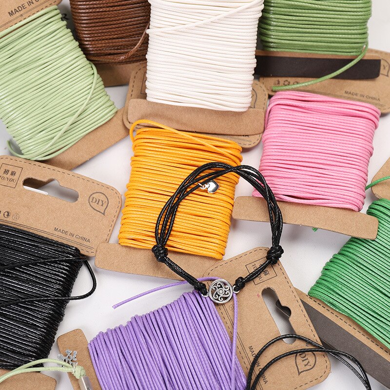 10m 1,5mm encerado hilo de poliéster cable Multi-Color Lino cadena cordón macramé cable del hilo de rosca para pulseras llaveros de hacer