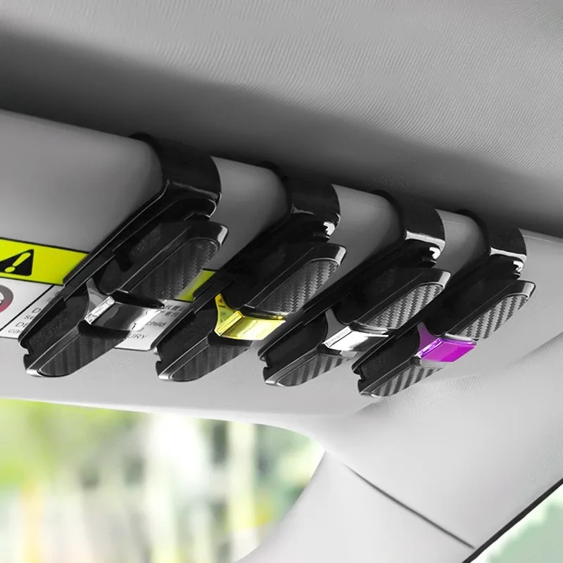 Auto Brilhouder Auto Zonneklep Bril Houder Zonnebril Clip Kaart Houder Pen Case Clip Box Universele Accessoires