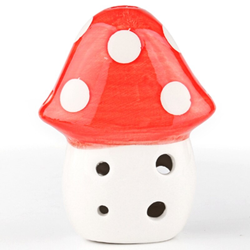 Ocarina-Colgante de cerámica con 6 agujeros para principiantes, pequeño seta de dibujos animados, 5 colores, tono Alto C, juguetes de enseñanza de recuerdo turístico, novedad de: Red
