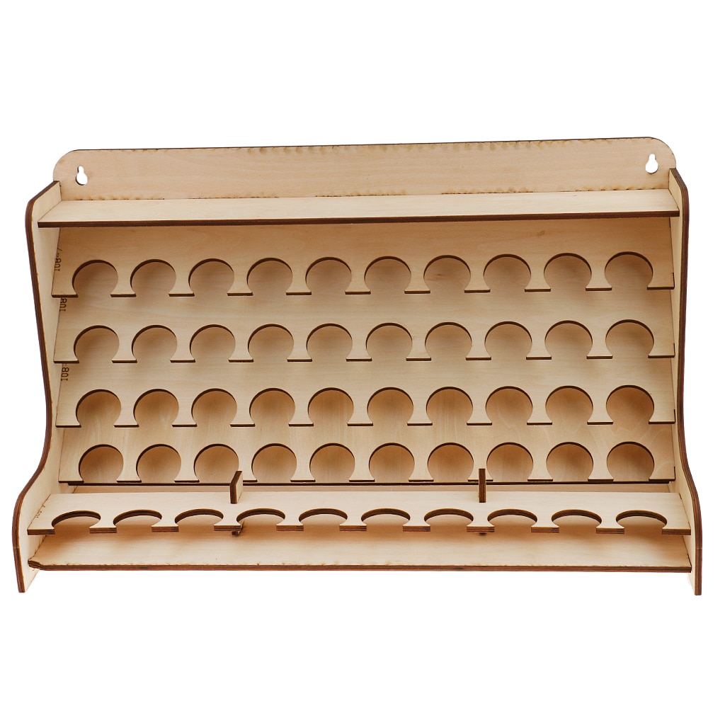 Multi Layers Wooden Paint Rack Stand with Multi Holes for Storing Paints, Brushes，Modeling Tools