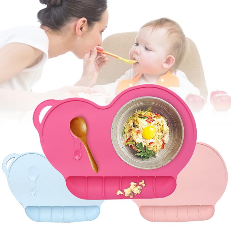 1 Pc Kids Silicone Placemat Dinnerware Table Mat Portable Food Mat Pad Waterproof Heat Insulation Easy Cleaning