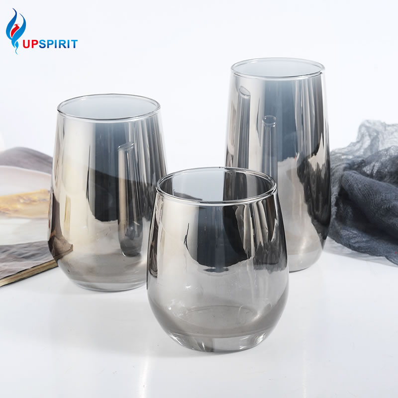 Upspirit grå plating whisky drikkeglass vann kaffe melk drinkware glass til hjemmet vodka ølbar hotell glass kopper sett