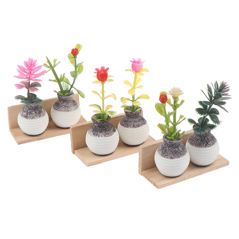 1:12 Dollhouse Miniature Wall Hanging Vase Plant Plant Pot Wall Hanging Decoration Furniture Toys