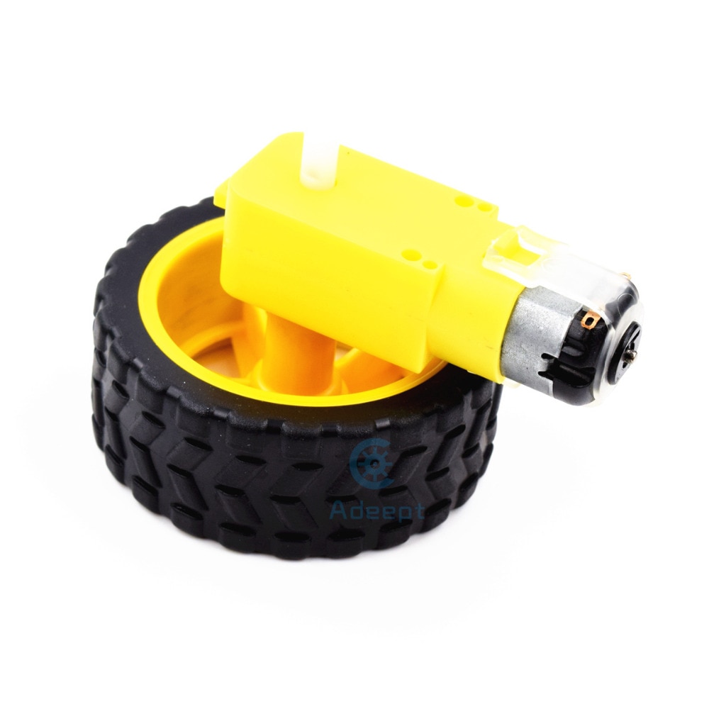 Adeept Smart Car Robot Plastic Tire Wheel with DC 3-6v Gear Motor for Arduino diy diykit