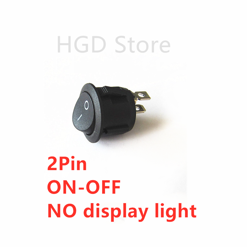 2PCS KCD1 20MM Round Rocker Switch 2/3/4Pin ON-OFF-ON 12V 6A/250VAC 10A/125VAC SPST LED Car Push Button Switch With Light: Gold