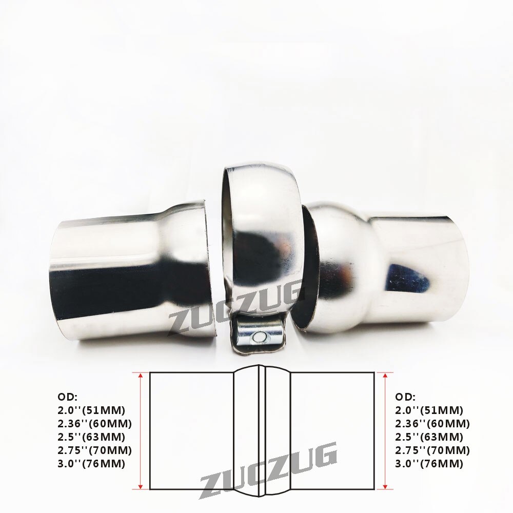 Car Accessories SWIVEL EXHAUST CLAMP SS Joint Universal Muffler Adjustment Adapter Pipe