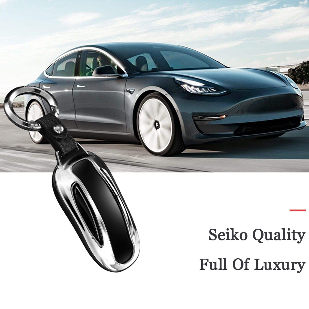 Auto Styling Auto Suede Leer Key Cover Wallet Case Shell Ketting 3 Knoppen Sleutel Houder Protector Accessoires Voor Tesla Model X