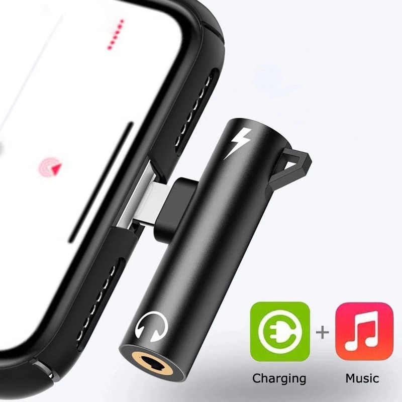 Séparateur double adaptateur de charge pour écouteurs 2 en 1, pour iPhone 11X7 8, pour éclairage à la prise 3.5mm, connecteur de câble AUX