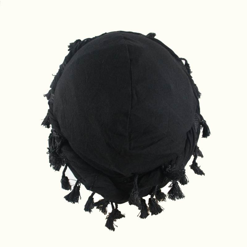 Sombrero trenzado para hombre, turbante, gorro ondulado Durag, sombrero forrado con Halo para hombres y mujeres, gorro para envolver la cabeza con borla elástica, gorro con ondas preatadas y trenzas