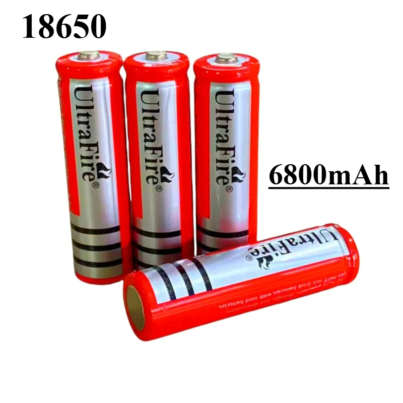 18650 3.7V 6800mAh Li-ion Rechargeable Battery for LED Flashlights - High Capacity & CE/RoHS Certified